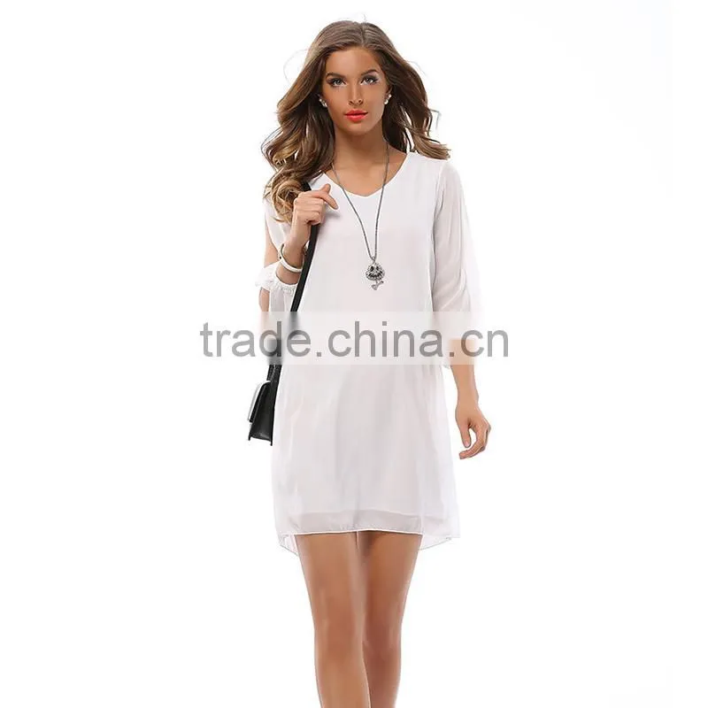 Maxnegio chiffon straight dress for ladies