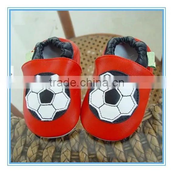 hot selling new design kids shoes football pattern infant shoes soft sole genuine leather baby shoes