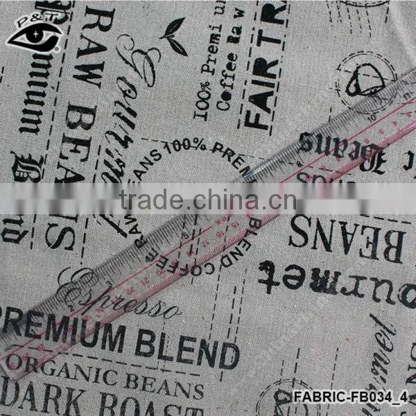 1.50m Letter Postmark Pattern Linen/Cotton Canvas Fabric Zakka Patchwork Fabric