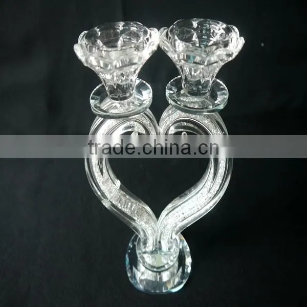 Hot Sales!K9 Crystal Candle Holder,Heart Shaped Crystal Candle Holder For Wedding Or Home Decoration