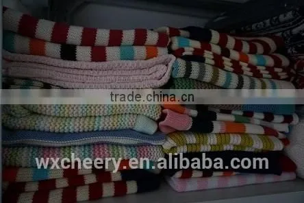 super soft 100% Cotton/bamboo/chenille /acrylic/polyester Knitted / Jacquard throw Blanket
