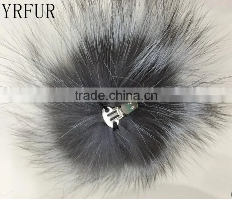 YR1042 Real Silver Fox Fur Pom Pom for Shoes Decorations