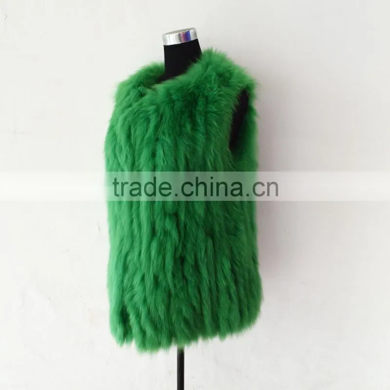 SJ243-07 OEM Service Bright Green Fashion Girl Coat Vest Short Design