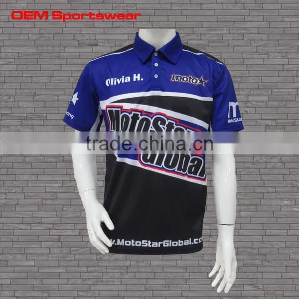 2015 new design sublimated men racing polo shirts