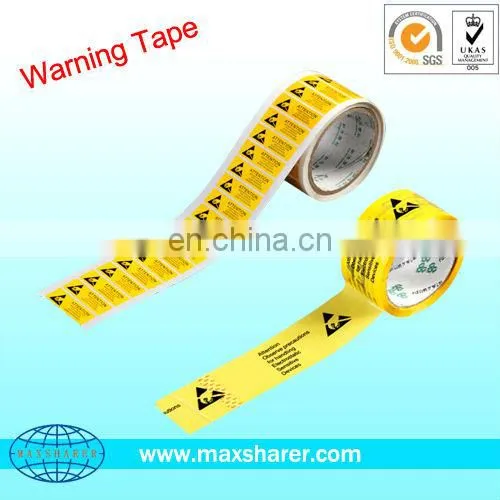 Yellow antistatic esd floor warning label