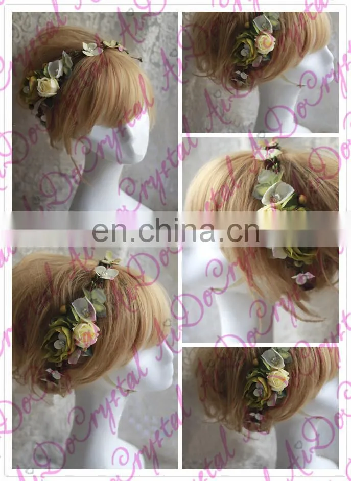 Aidocrystal bridal hair piece,wedding hair flower fascinators, fashion women hair accessories