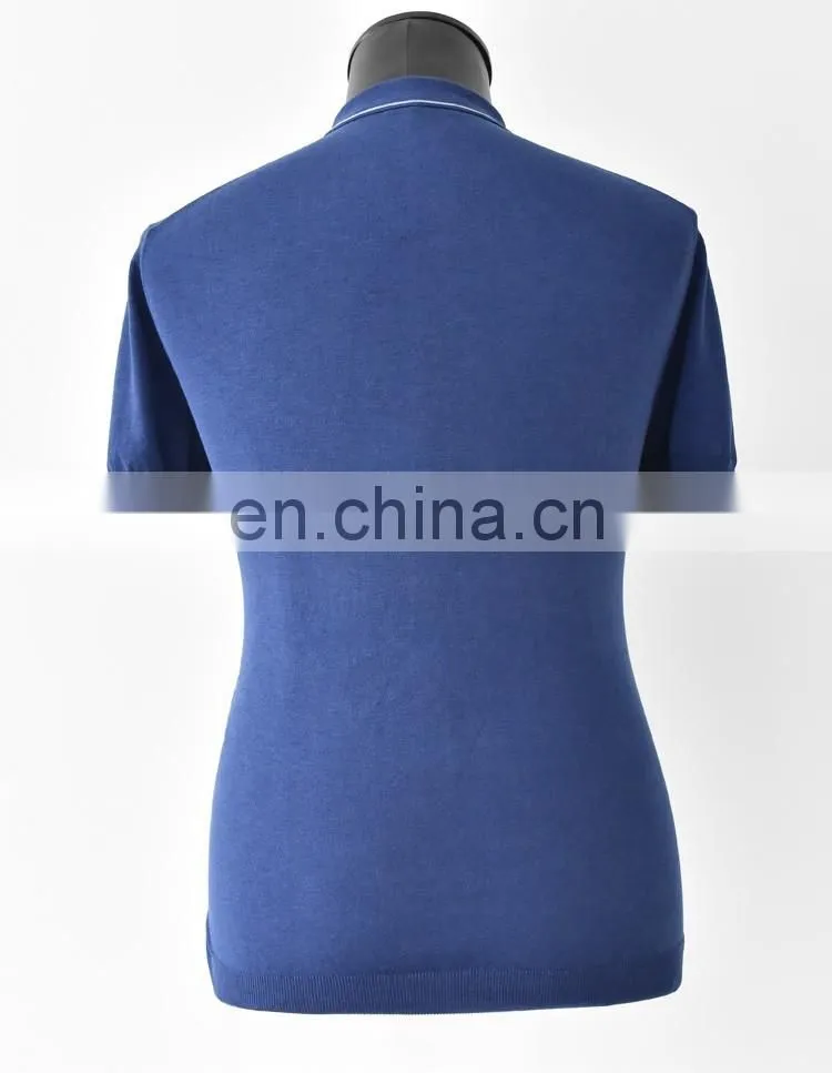 Fashionable men knitted cotton polo shirt