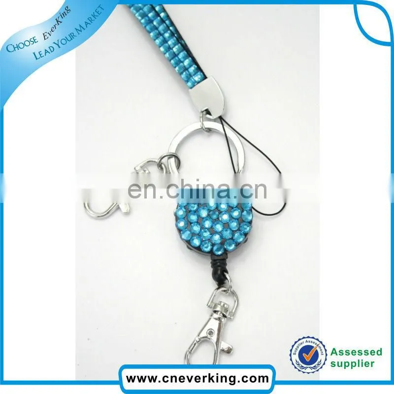 Custom rhinestone Lanyard with badge reel