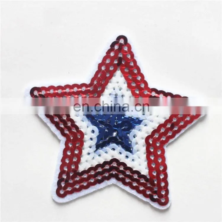 Fashion STAR Patch Sequined Kids Clothes Embroidered Iron On Patches for Clothing