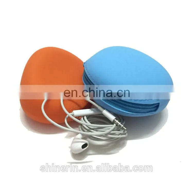 Round Mini Coin Wallets Earphones And Coin Key Assort Storage Bags Fashion Women Silicone Purse