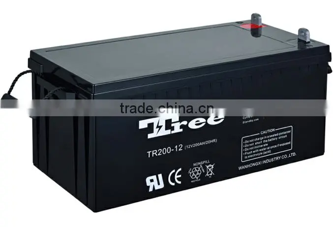 Manufacturr Sola Power Battery Supply 12V200Ah AGM Gel Deep cycle battery