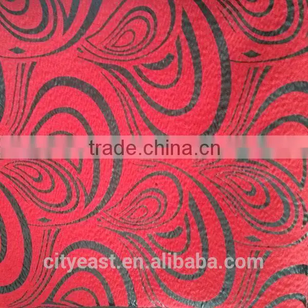 Bronzed Heart Shaped Suede Fabric Bonded With Roma Fabric For Sofa, Home Textile