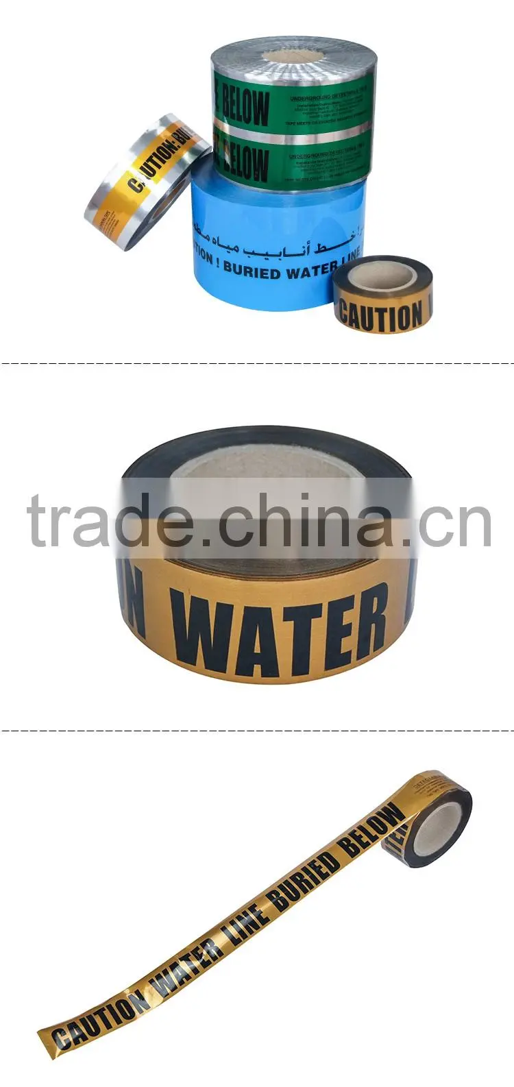 Hot selling non adhesive Underground Detectable Warning Tape OP015-4