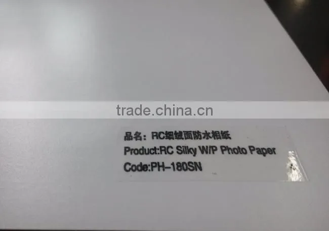 Resin coating silky waterproof photo paper 180gsm