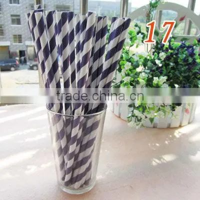 Orange Striped Paper Straws