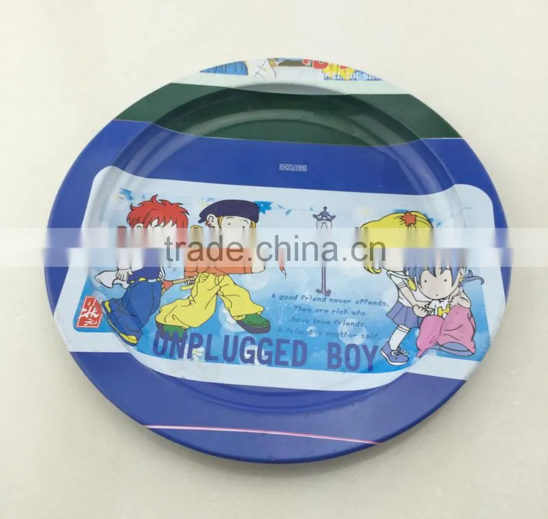 Customized good quality round metal food tin tray