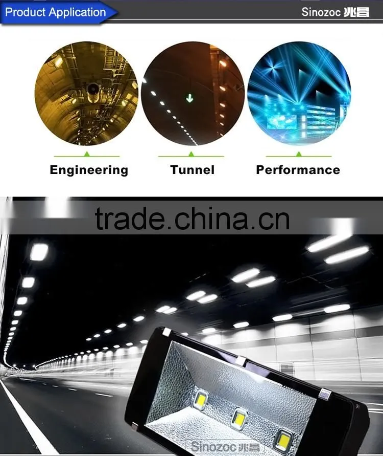 Sinozoc Wholesale high power LED Outdoor Lighting LED Tunnel Lights IP65 LED lamp 100W/200W/300W/400W