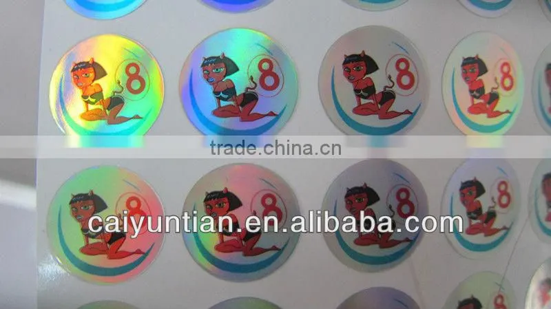 custom adhesive shiny sticker label/circle,square sticker