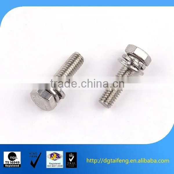 stainless steel hex head machine SEMS screw