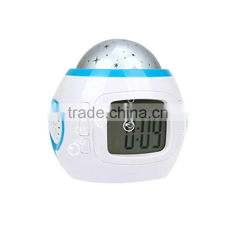 Music Starry Star Sky Digital Led Projection Projector Alarm Clock Calendar Thermometer