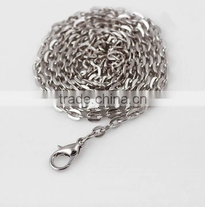 New products gun color necklace alloy necklace 60cm for making floating locket