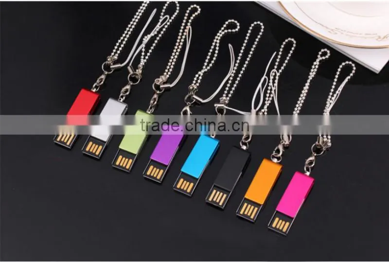 Mini USB flash drive with keychain