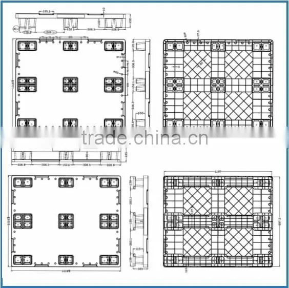 Nestable HDPE Plastic Pallet Block, 1,200 lb., 48 In. L, 40 In. W . 6 In .H with 7000lb Static Load Capacity