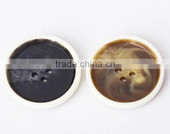 Sedex Audited Factory 2 Pillar Burnt Rim Resin horn button, polyester horn button