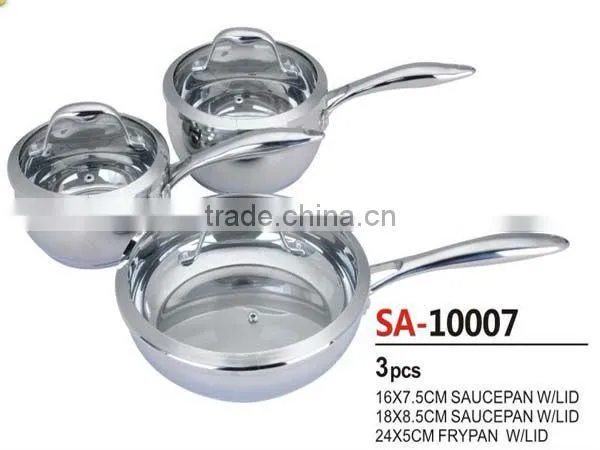 3pcs 18/8 Stainless Steel Cookware
