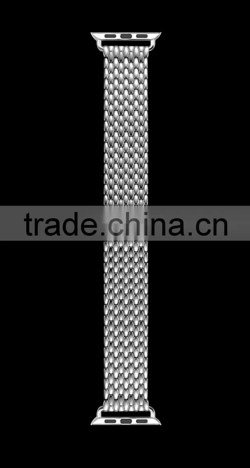 Icarer Armour Stainless Steel Watch Band For iWatch Sliver Wrist Strap For 38MM Apple Watch MT-4251