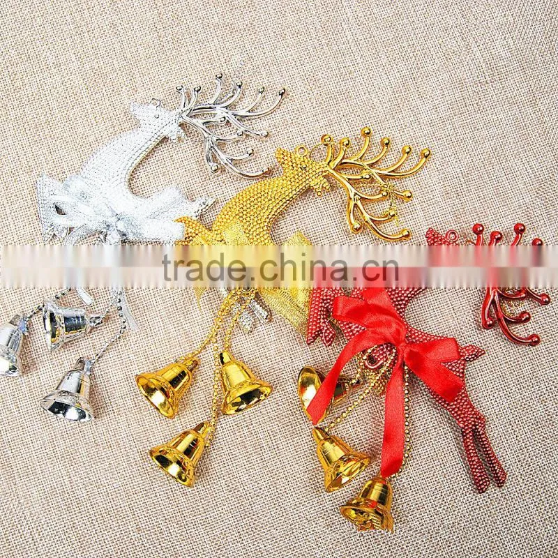 hot sale gold deer plastic bell Christmas bell