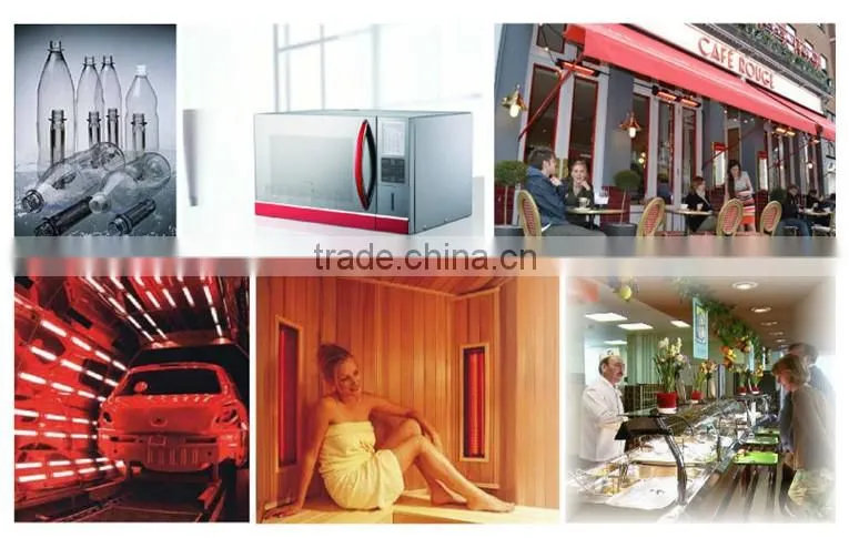 twin double tube golded coating IR lamp