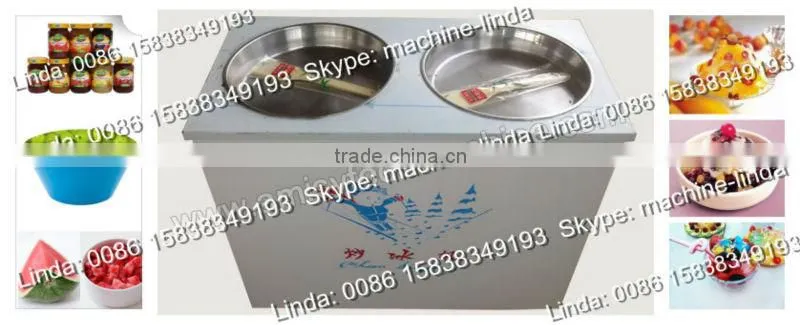 Double Round pot Fried Ice Machine