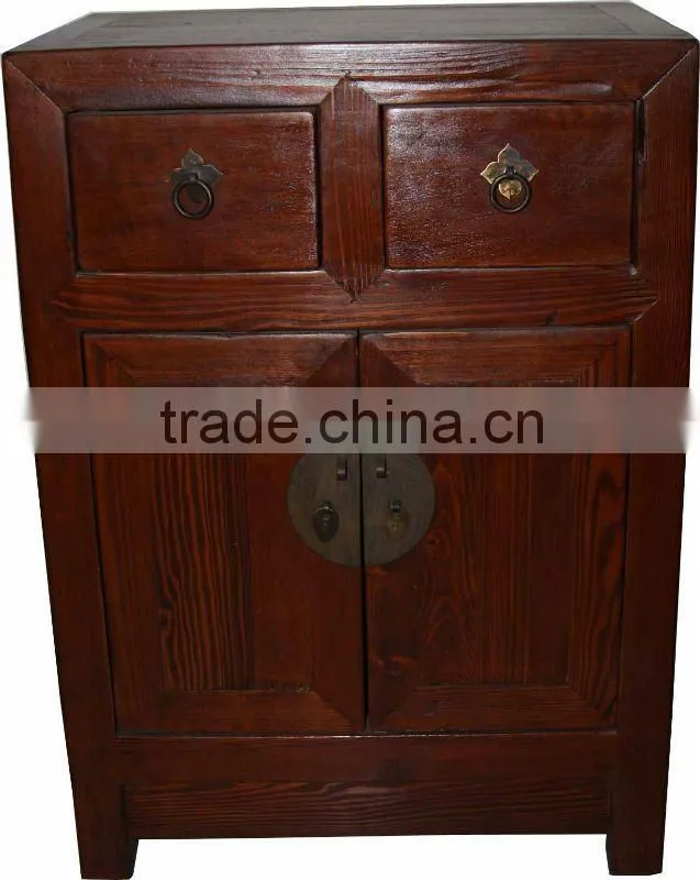chinese antique two door two drawer cabinet