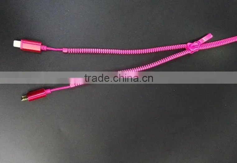 zipper usb data cable 2 in 1 good quality zipper cable