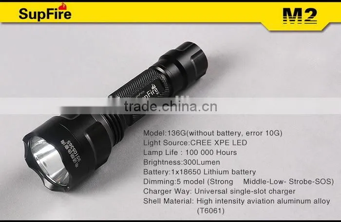3w 3.7v camping outdoor 300 lumens rechargeable flashlight led