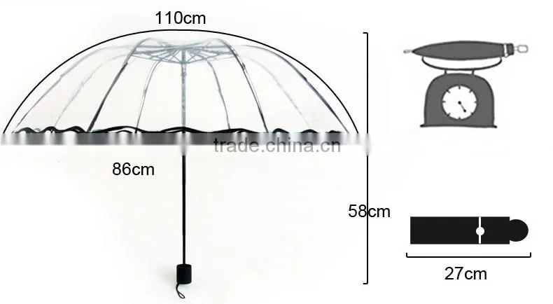 Hot sale ladies fashion 2015 abaya advertising kids child clear transparent umbrella