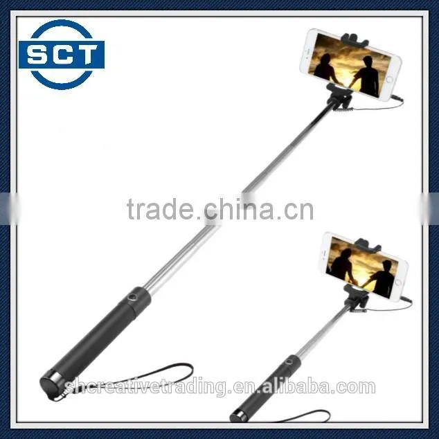 Monopod Selfie Stick Telescopic Wired with Remote Holder