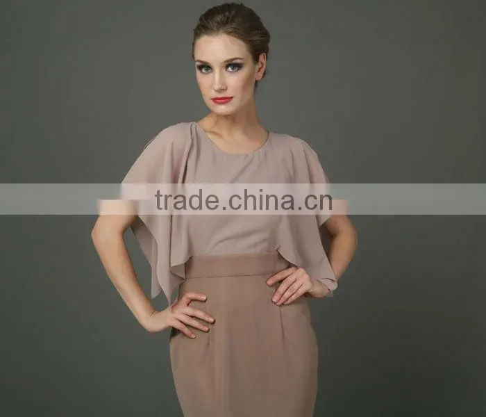 Ladies Designer Bat Sleeve Formal Office Dresses for Women