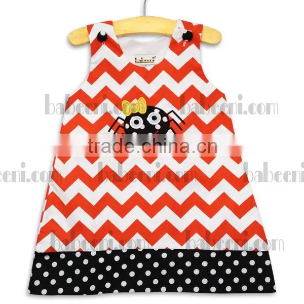 Lovely pumpkin applique knit dress for little girl