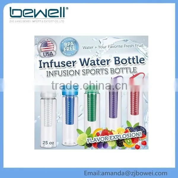 Plastic Tritan Sport Infuser Water Bottle 2016 Hot Bpa Free Fruit Infusion Bottle Sample