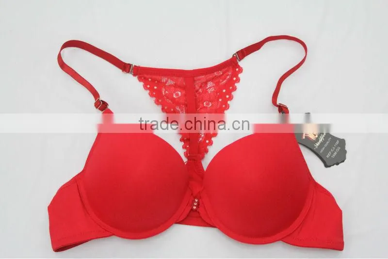 Stylish Front Closure Lace Back Lady Sex Bra