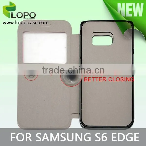 New Product supply Sublimation Flip Cover Case for Samsung S6 EDGE