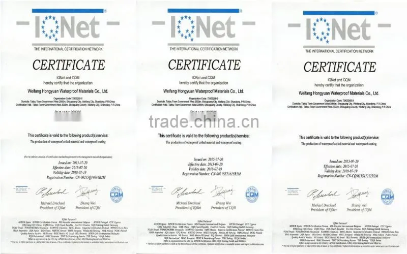 Self-adhesive bitumen waterproof membrane / Roof membrane / Roof underlayment