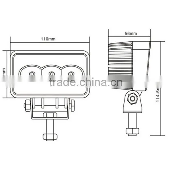 China manufacture of led work lamp 12v 24v 9w led work light