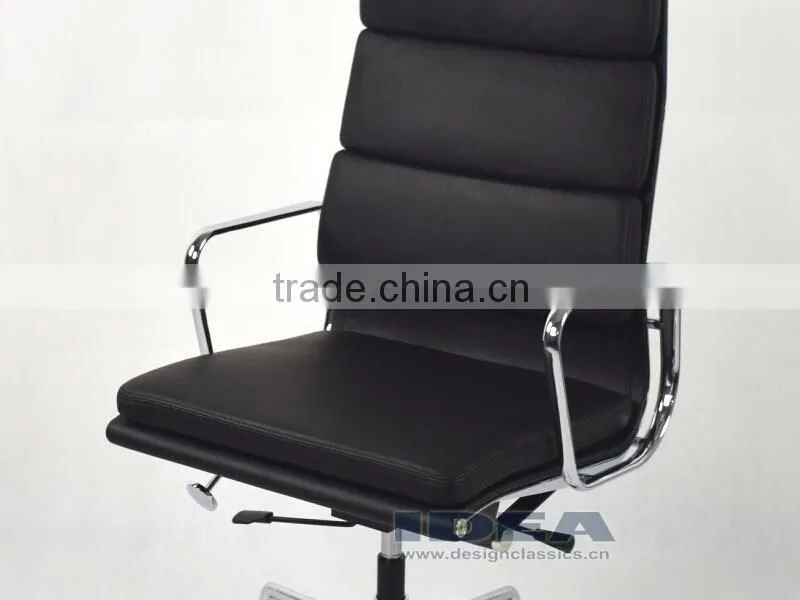 Replica Charles Soft Pad Office Chair - Black Color Genuine Leather