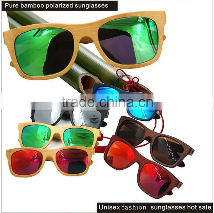 new stylish 2016 vogue UV400 mirror lens custom Italy design bamboo wooden polarized sunglasses CE