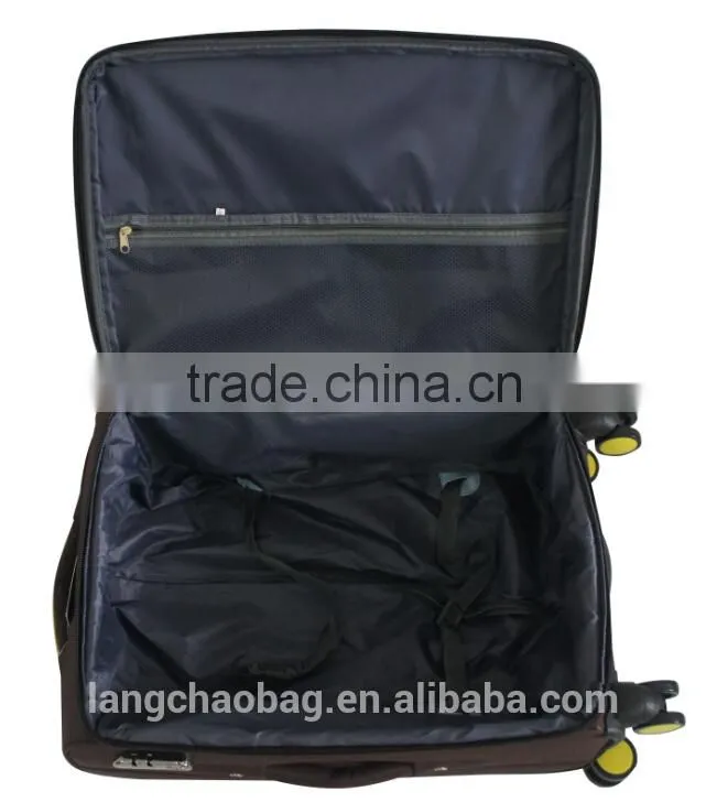 Best Quality 1680D Material Brown Built-in Trolley Travel Luggage Bags