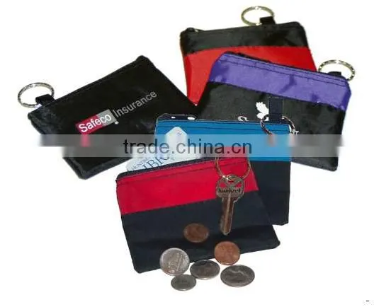 Promotional Two Tone Mini Coin Purse With Key Ring
