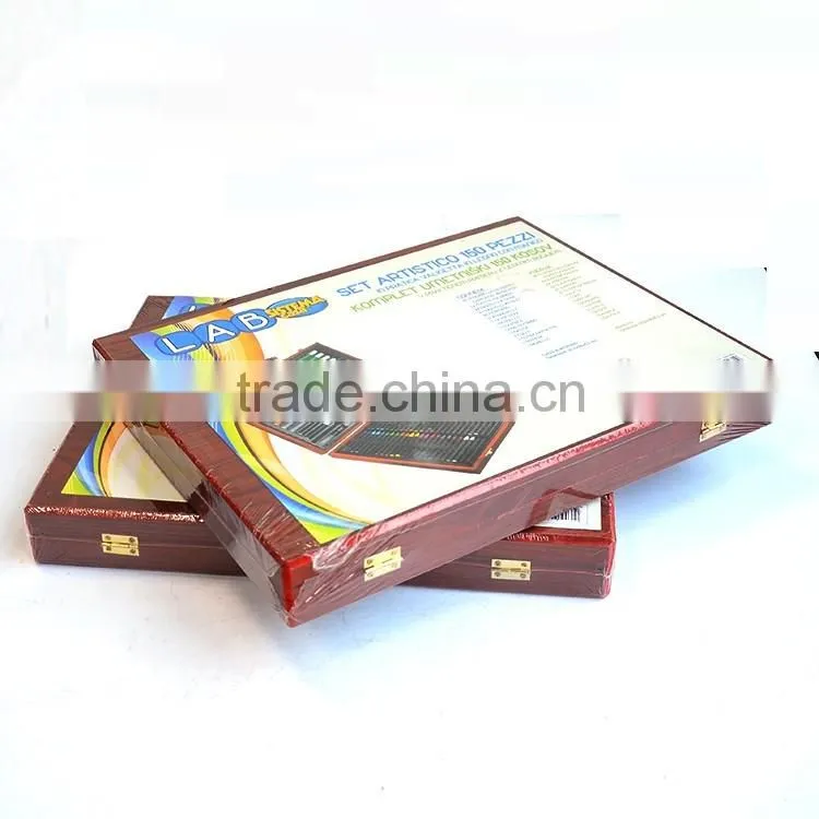 wooden box art set coloring set for 150pcs